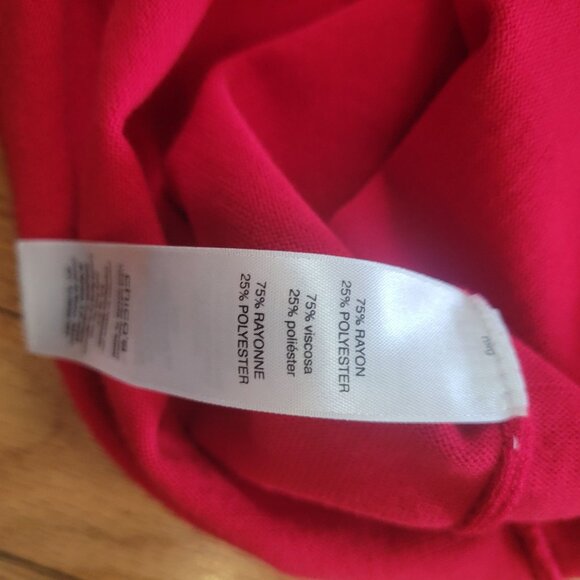 Chicos Red Long Sleeve Button Cuff Sweater Petite P Rayon/Polyester Womens Casua - Picture 4 of 5